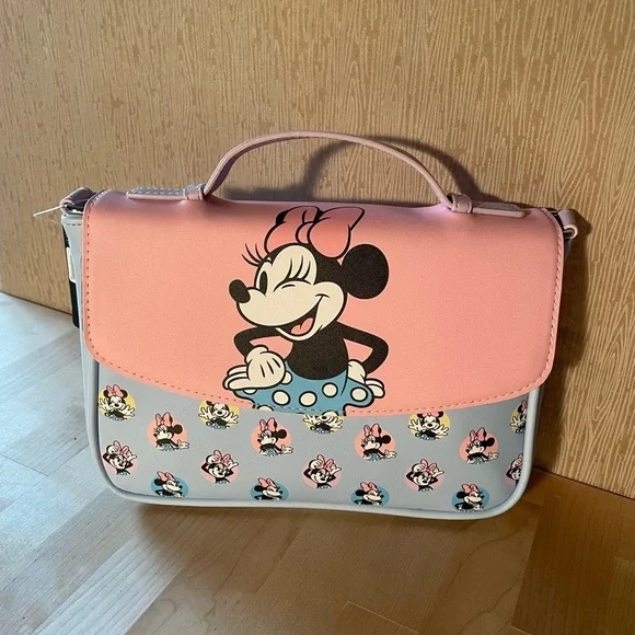 Disney Minnie Mouse Pink and Blue Crossbody Bag NWT - Picture 6 of 12
